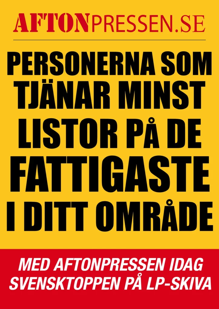 Löpsedel fattigaste Aftonpressen
